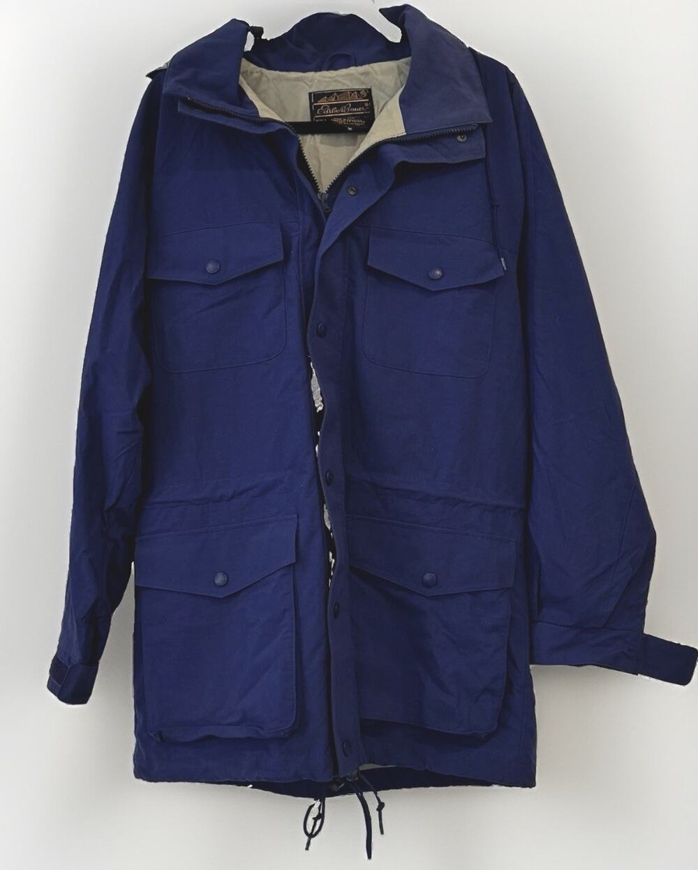 Vintage 90s Eddie Bauer Mens S Blue Hooded Mountain Parka Jacket Unisex